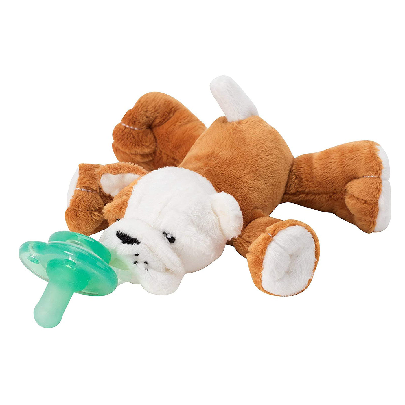 Nookums Paci-Plushies Shakies - Bull Dog Pacifier Holder - Plush Toy Includes Detachable Pacifier - Little Kooma