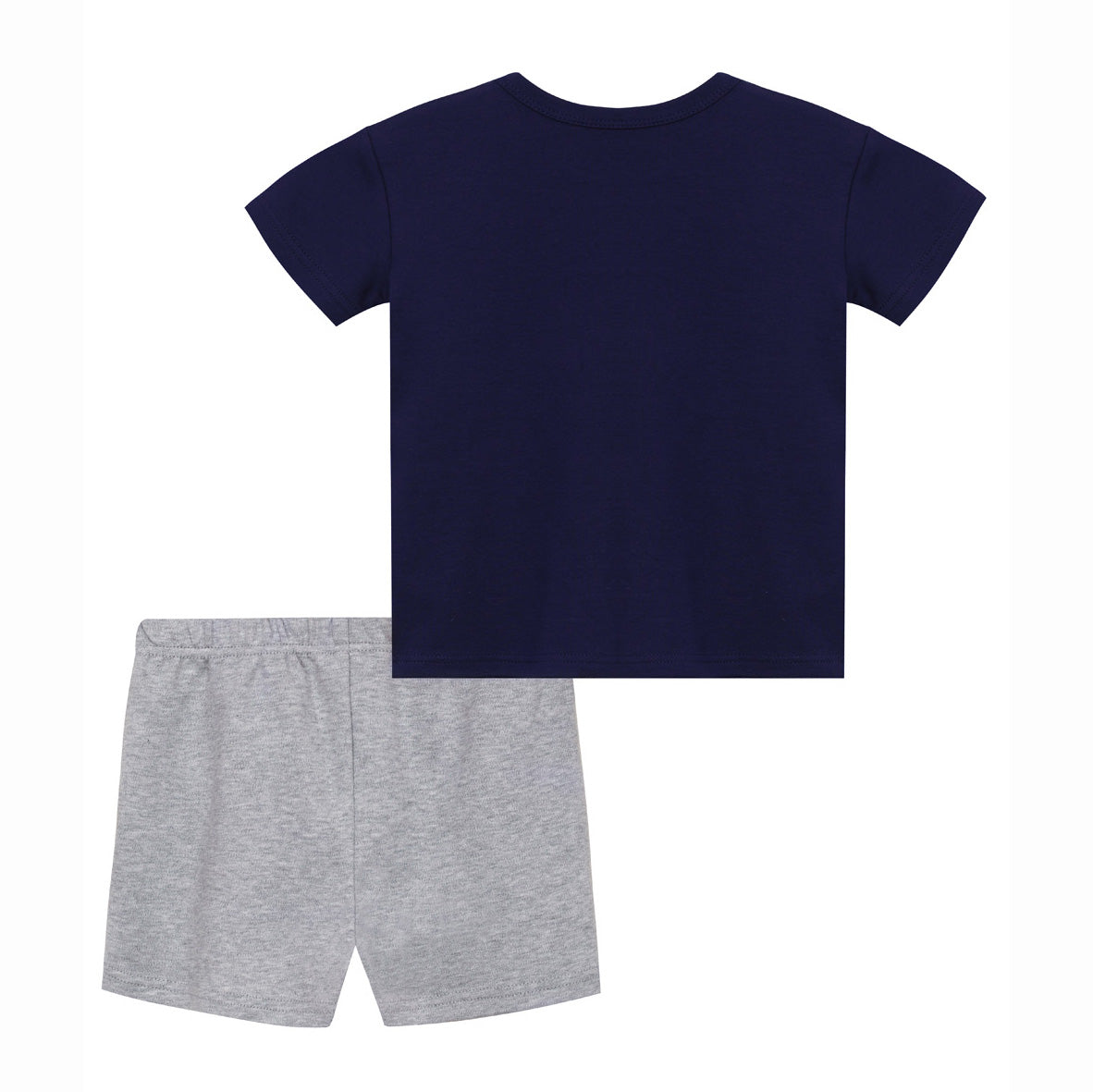 Baby Boy Whale Dark Blue Top n Grey Shorts Set - Little Kooma
