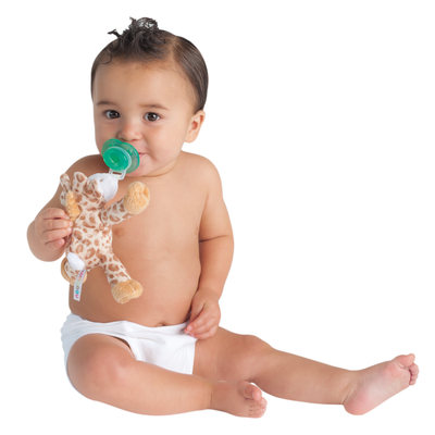 Nookums Paci-Plushies Buddies - Giraffe Pacifier Holder - Plush Toy Includes Detachable Pacifier - Little Kooma