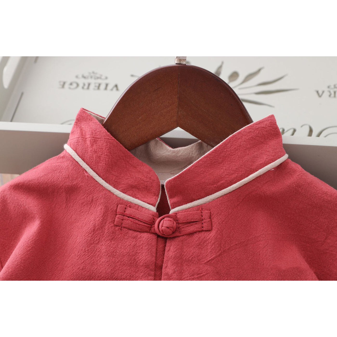 [KB08] Kids Boys Cheongsam Set Top n Shorts Embroidered Crane n Auspicious Clouds CNY Chinese New Year Outfit - Little Kooma