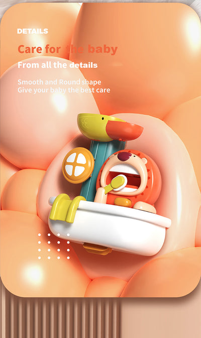 Baby Toddler Kids Wall Bathtub Mounted Bird n Lion Bubble Bath Toy Set w Suction Cups - Little Kooma