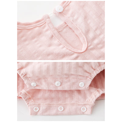 [ZBG07] Baby Girl Ruffled Sleeve Bodysuit w White Flower - Little Kooma