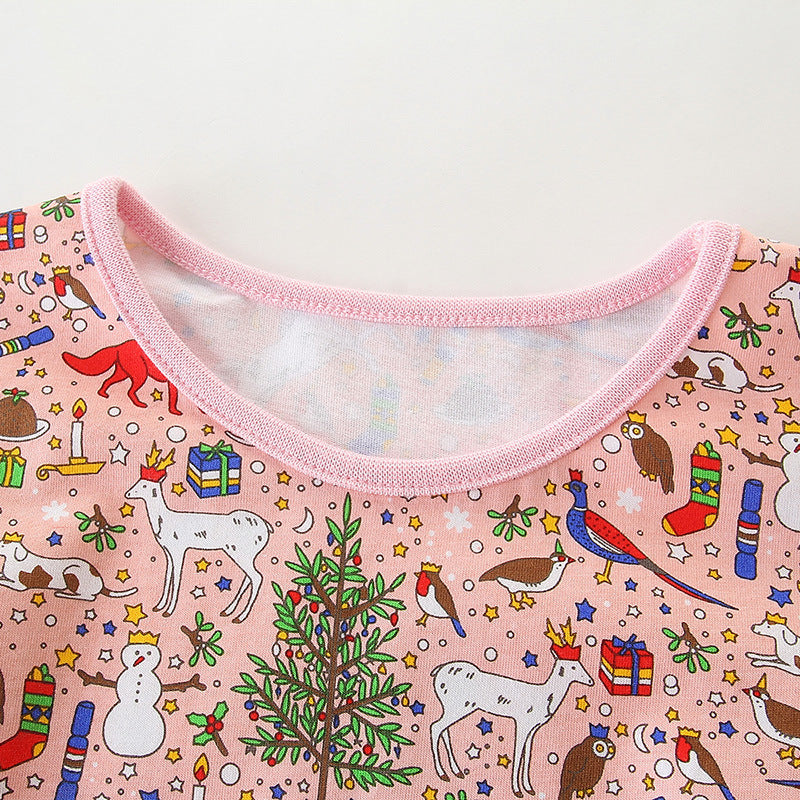 Kids Baby Girl's Pink Long Sleeve Christmas Dress - 1021 - Little Kooma