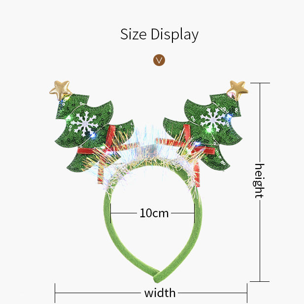 Kids Adults Christmas Hair Hoop Headband w LED Light - 1126 - Little Kooma
