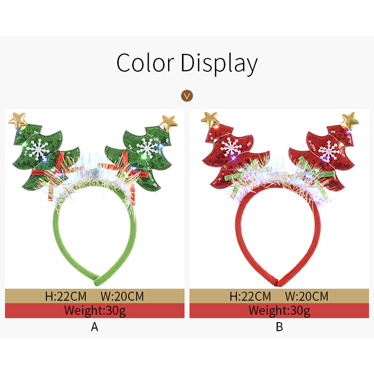 Kids Adults Christmas Hair Hoop Headband w LED Light - 1126 - Little Kooma