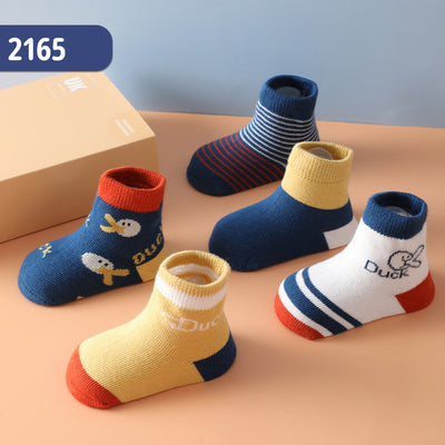 Baby Kids Boy Cartoon Ankle Socks 5 Pairs Set - Little Kooma