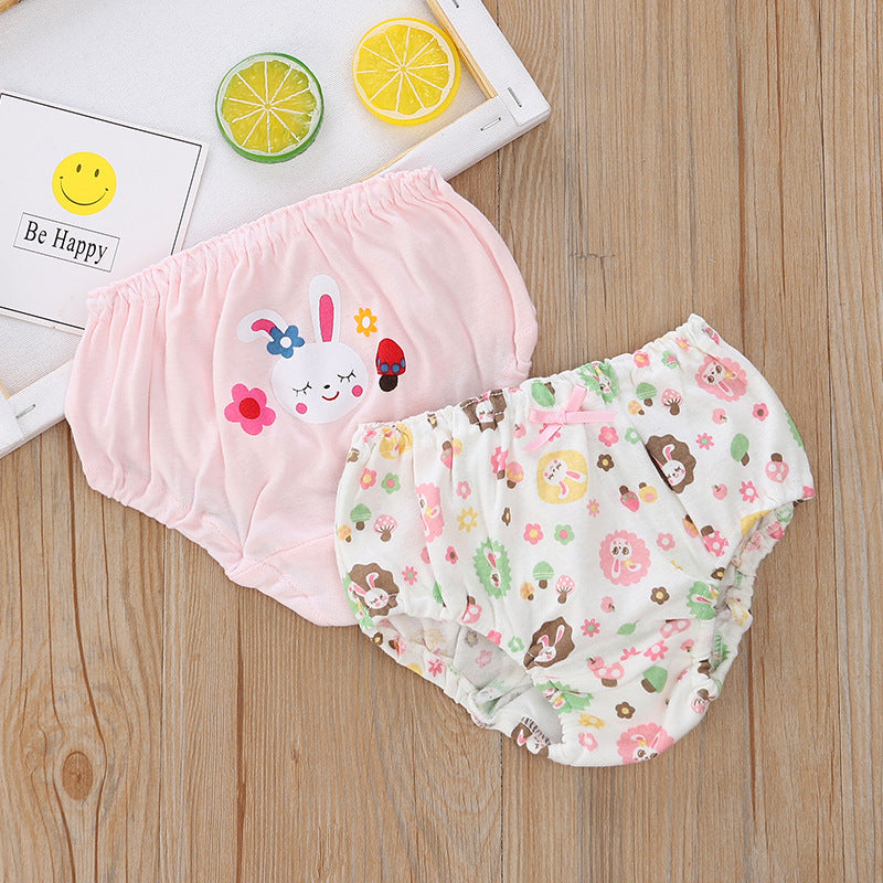 Baby Kid Girls Cotton Briefs Underwear Mushroom Bunny 2 Pack - Little Kooma