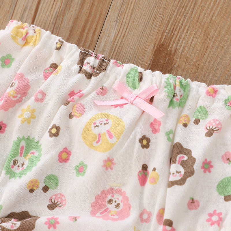 Baby Kid Girls Cotton Briefs Underwear Mushroom Bunny 2 Pack - Little Kooma