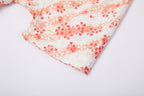 Baby Girl Cheongsam Romper Orange Stripes White n Red Flowers - Little Kooma