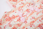 Baby Girl Cheongsam Romper Orange Stripes White n Red Flowers - Little Kooma