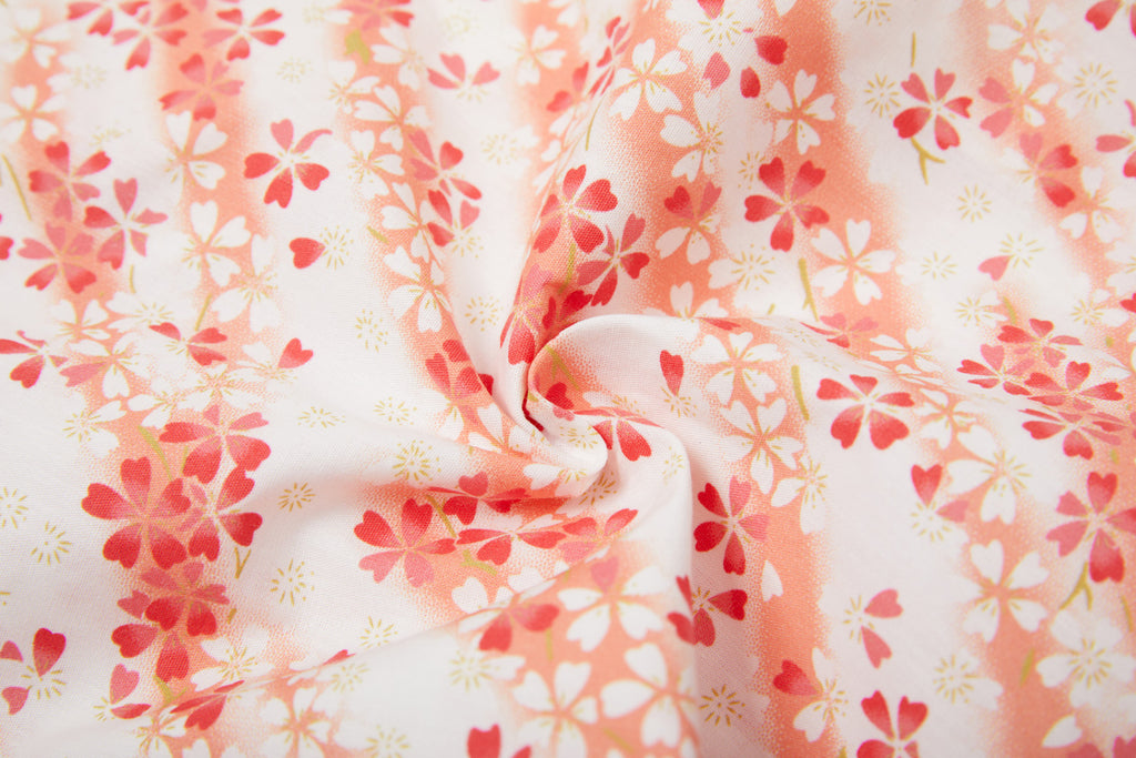 Baby Girl Cheongsam Romper Orange Stripes White n Red Flowers - Little Kooma