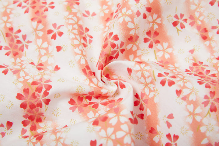 Baby Girl Cheongsam Romper Orange Stripes White n Red Flowers - Little Kooma