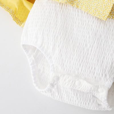 [ZBG08] Baby Girl Fake Two Piece Collar Suspender Bodysuit Dress - Little Kooma