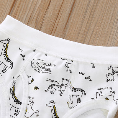 Baby Kid Boys Cotton Brief Underwear Jungle Animals Blue Bear 3 Pack - Little Kooma