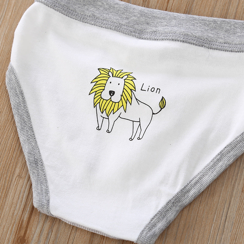 Baby Kid Boys Cotton Brief Underwear Jungle Animals Blue Bear 3 Pack - Little Kooma