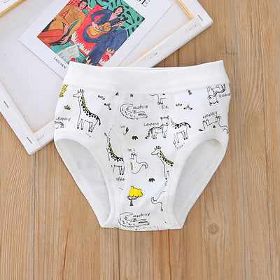 Baby Kid Boys Cotton Brief Underwear Jungle Animals Blue Bear 3 Pack - Little Kooma