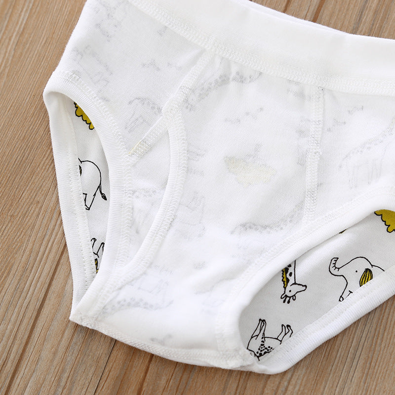 Baby Kid Boys Cotton Brief Underwear Jungle Animals Blue Bear 3 Pack - Little Kooma