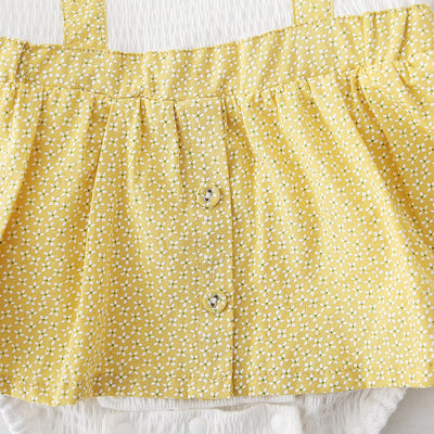 [ZBG08] Baby Girl Fake Two Piece Collar Suspender Bodysuit Dress - Little Kooma