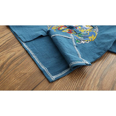 [KB09] Boys Cheongsam Set Embroidered Dragon Front Buttons CNY Chinese New Year Outfit - Little Kooma
