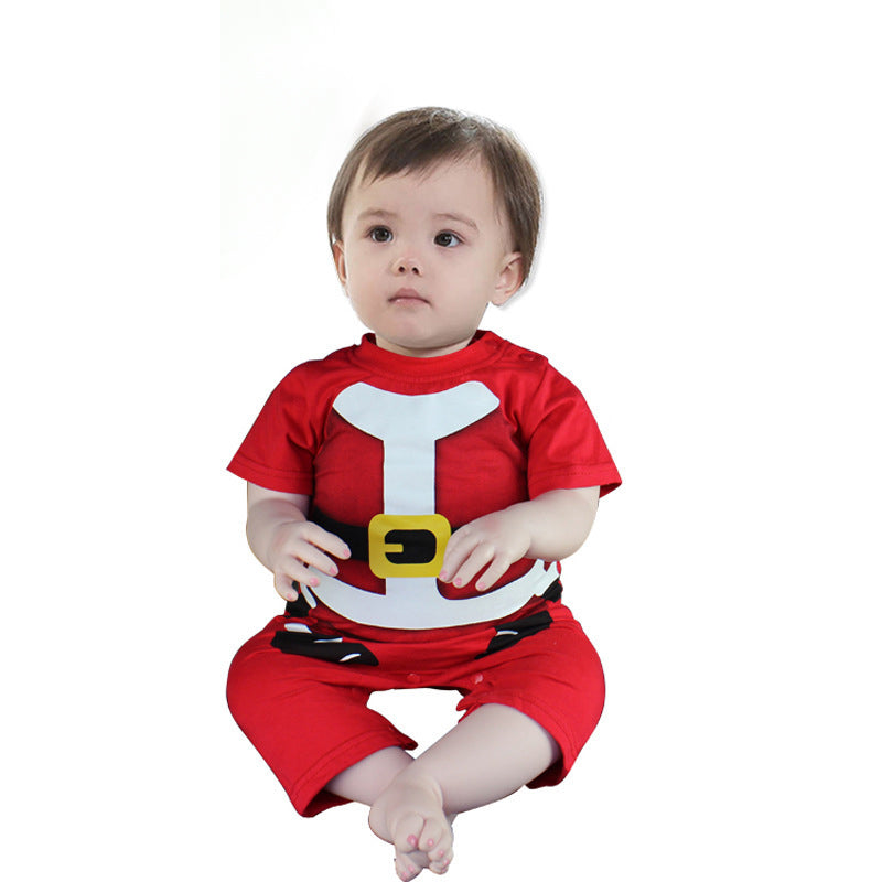 Baby Boy Christmas Outfit Santa Claus Romper Two Piece Set - 1125 - Little Kooma