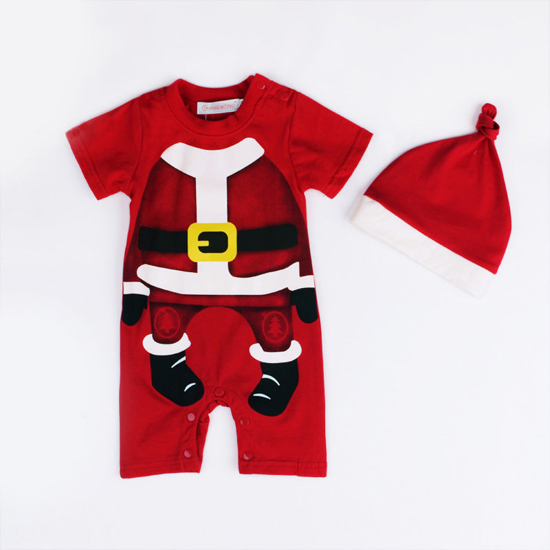 Baby Boy Christmas Outfit Santa Claus Romper Two Piece Set - 1125 - Little Kooma
