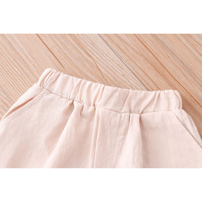 [KB08] Kids Boys Cheongsam Set Top n Shorts Embroidered Crane n Auspicious Clouds CNY Chinese New Year Outfit - Little Kooma