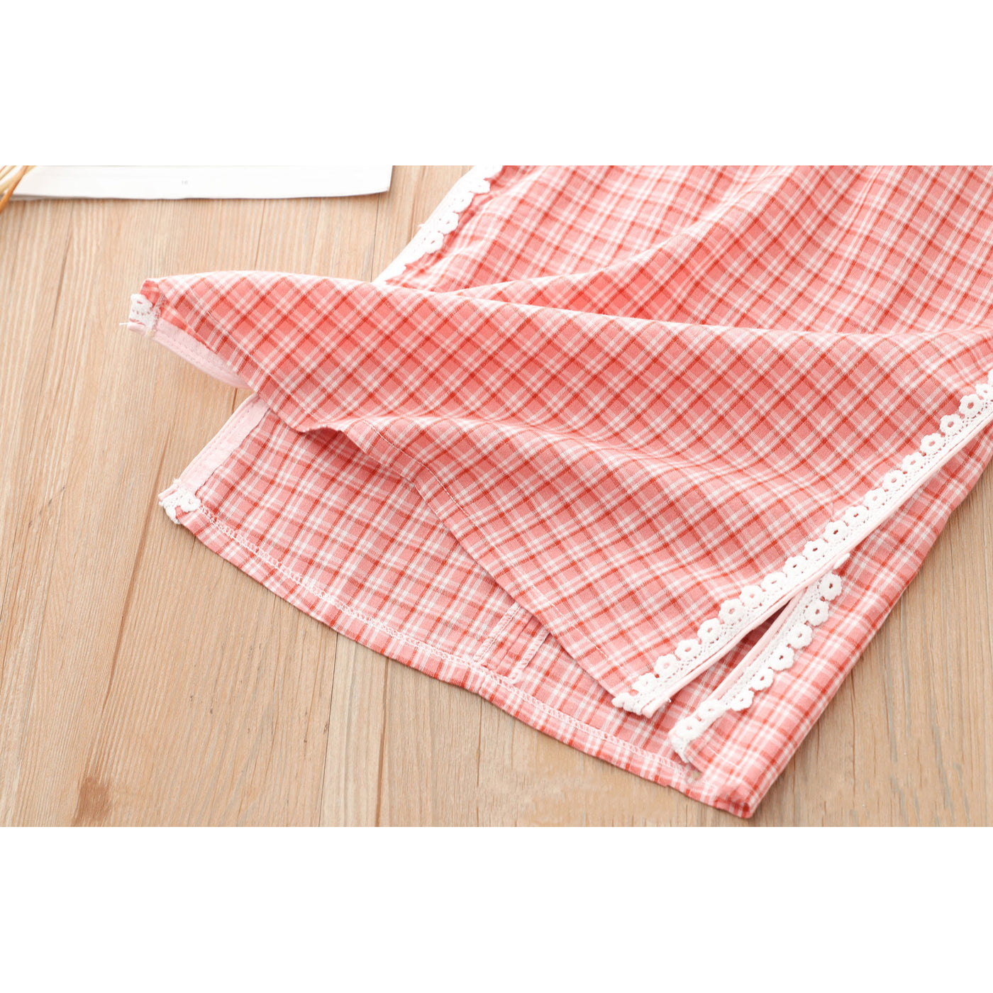[KG01] Kids Girls Lace Trim Plaid Cheongsam Dress n Sling Bag CNY Chinese New Year Outfit - Little Kooma