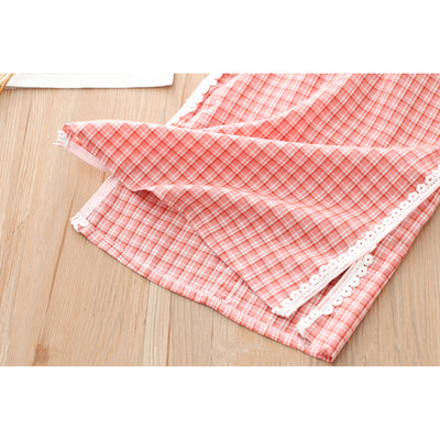 [KG01] Kids Girls Lace Trim Plaid Cheongsam Dress n Sling Bag CNY Chinese New Year Outfit - Little Kooma