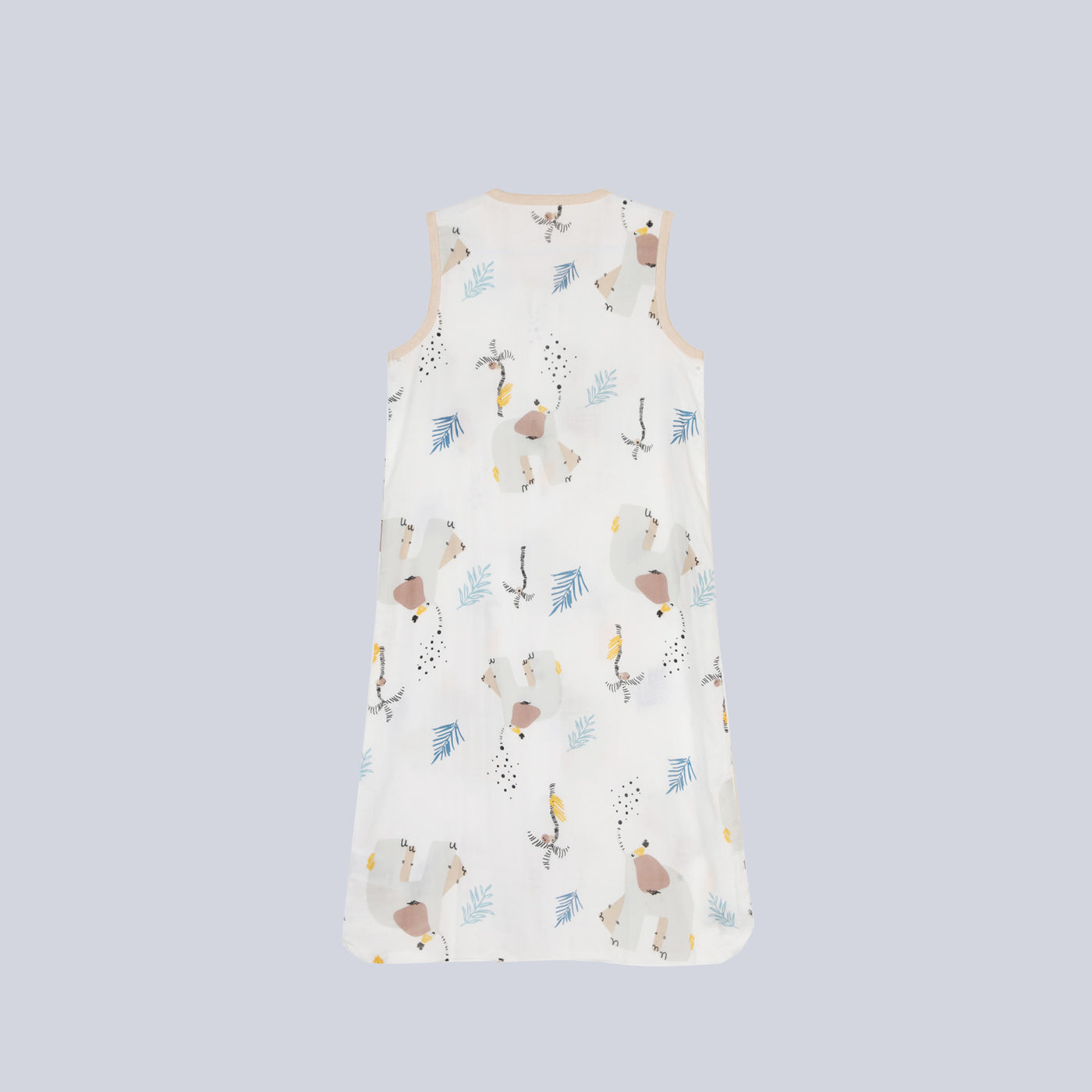 Baby Wearable Muslin Blanket Sleeveless Sleeping Bag 3-Way Zipper Elephant 0.2 TOG - Little Kooma