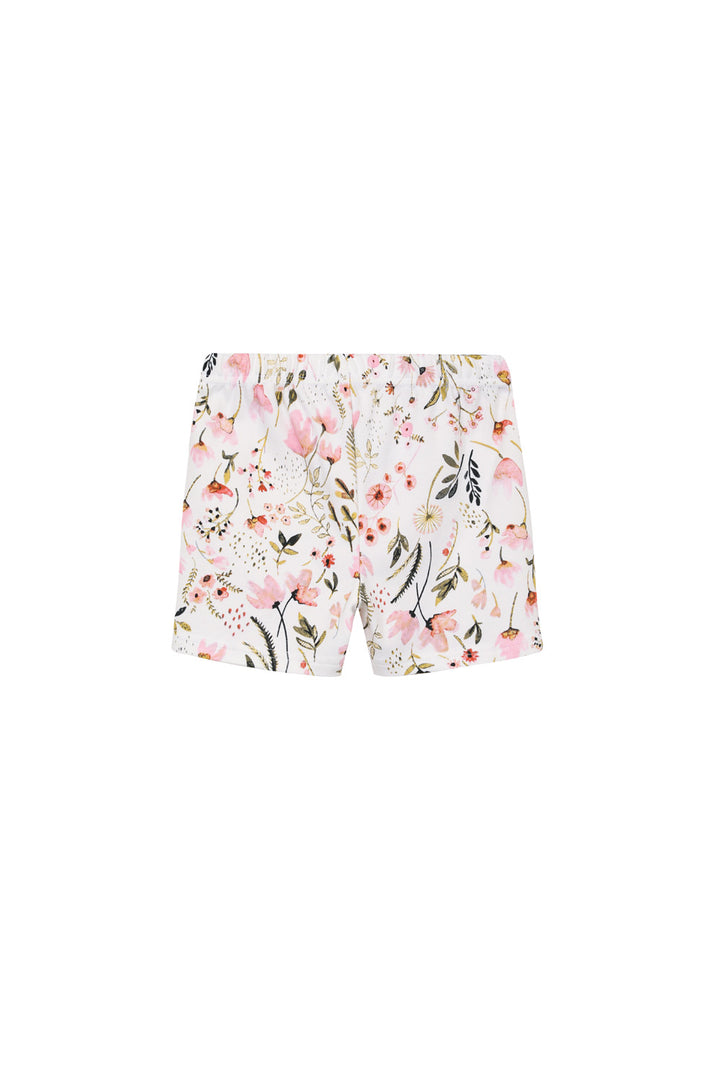 Baby Girl Ruffled Pink White Printed Top n Floral Shorts Set Girls Power - Little Kooma
