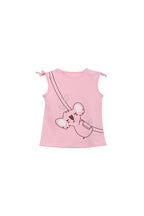 Baby Girl Knot Shoulder Pink Printed Koala Top n Shorts Set - Little Kooma