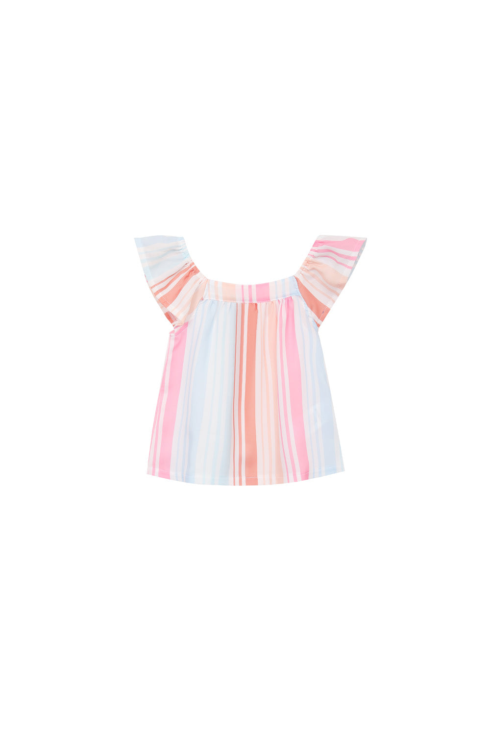 Baby Girl Ruffled Pink Stripe Top n Shorts Set - Little Kooma