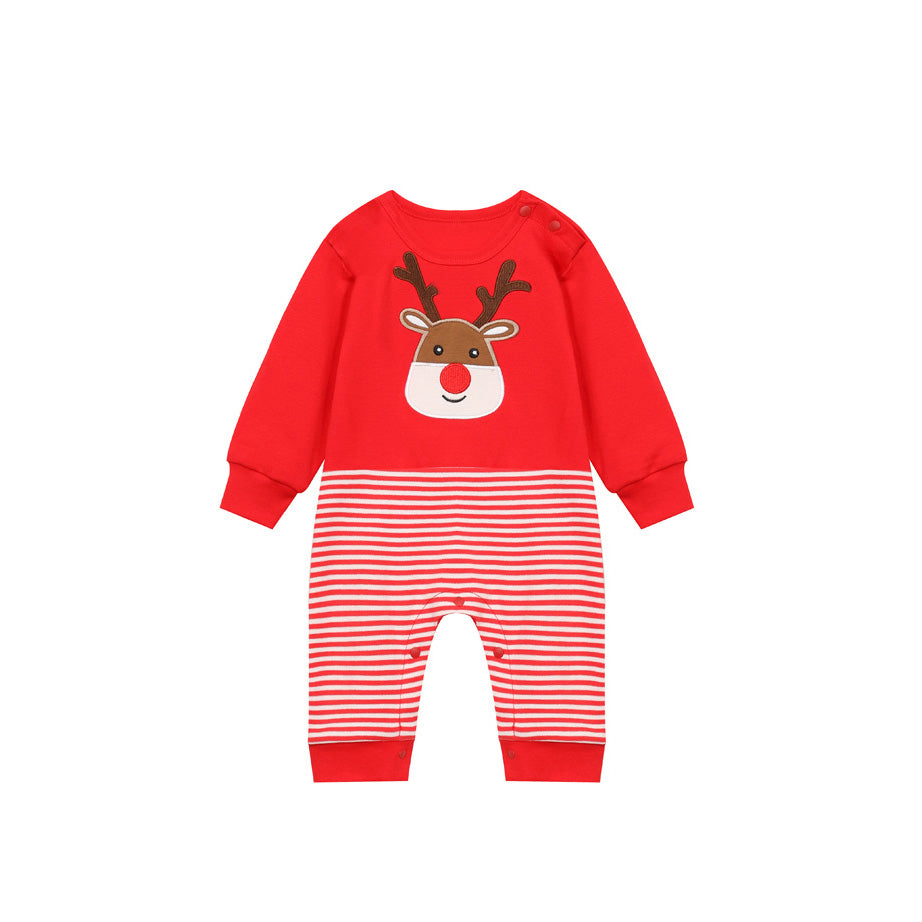 Baby Christmas Outfit Reindeer Long Sleeve All In One Jumpsuit - Little Kooma