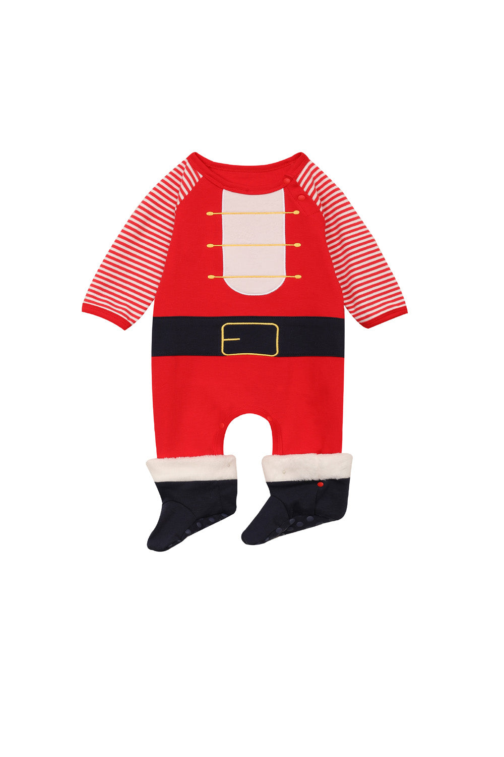 Baby Christmas Outfit Santa Long Sleeve All In One Jumpsuit w Hat n Boots - Little Kooma
