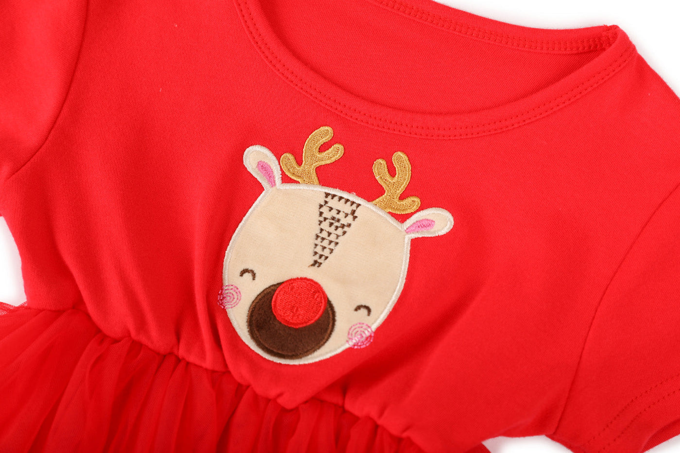 Baby Kids Christmas Outfit Red Reindeer Dress - Little Kooma