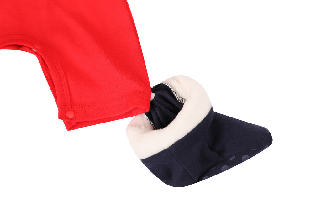 Baby Christmas Outfit Santa Long Sleeve All In One Jumpsuit w Hat n Boots - Little Kooma