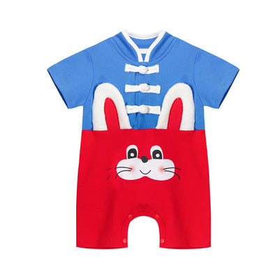 Baby Red n Blue Cheongsam Year of Rabbit Romper - Little Kooma
