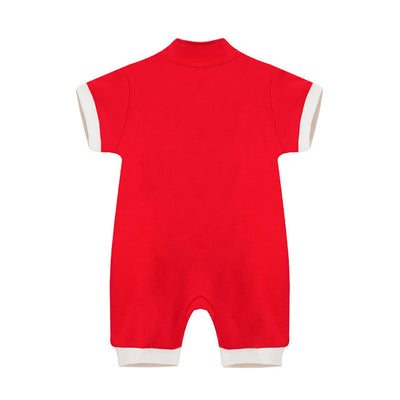 Baby Red Cheongsam Romper Gong Xi Fa Cai CNY Spring Couplets Pocket - Little Kooma