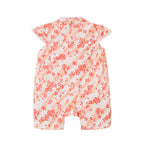 Baby Girl Cheongsam Romper Orange Stripes White n Red Flowers - Little Kooma