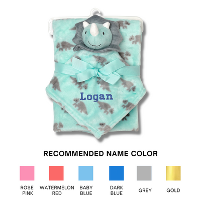 Personalised Customized Luvable Friends Plush Blanket With Triceratops 16517 - Little Kooma