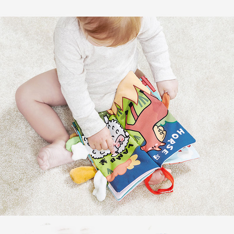 Babycare Funny Animal Tails Book Baby Cloth Book Early Educational Toys BPA Free for Kids - Little Kooma