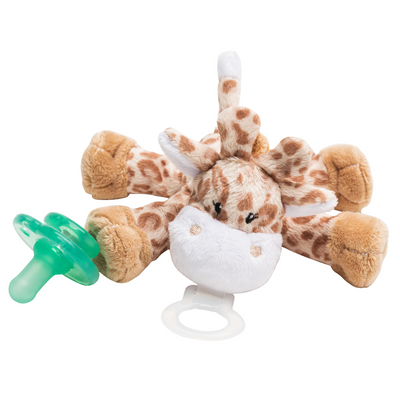 Nookums Paci-Plushies Buddies - Giraffe Pacifier Holder - Plush Toy Includes Detachable Pacifier - Little Kooma