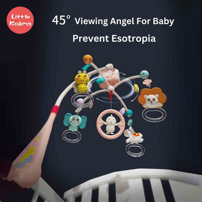 Baby Musical Crib Mobile with Night Lights and Rotation, Rattles, Comfort Toys for Newborn Infant Boys Girls Toddles - Little Kooma