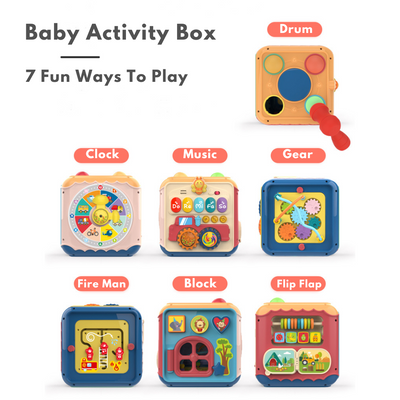 Huanger Baby Activity Box - 6 Sides Multi-Functional Early Educational Toy - Little Kooma