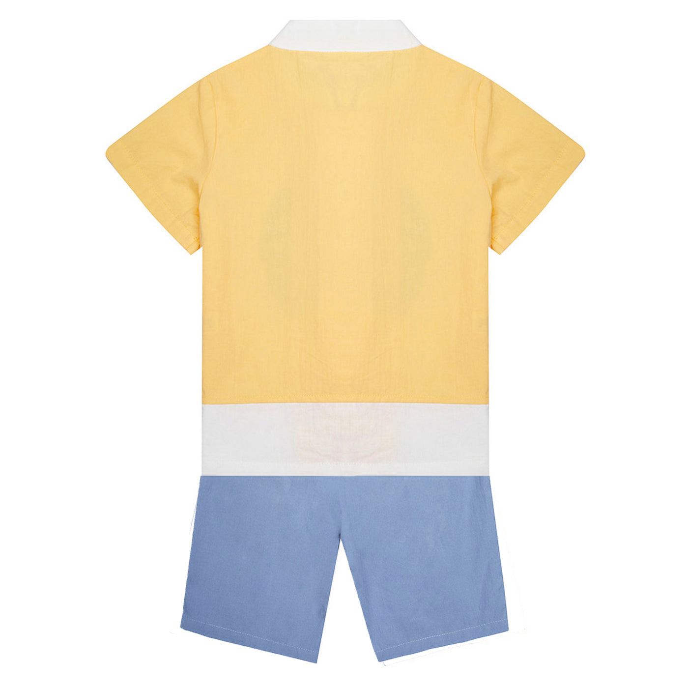 Baby Kids Boys Chinese Character Fu Cheongsam Set Yellow Top n Blue Shorts CNY Chinese New Year Outfit - Little Kooma