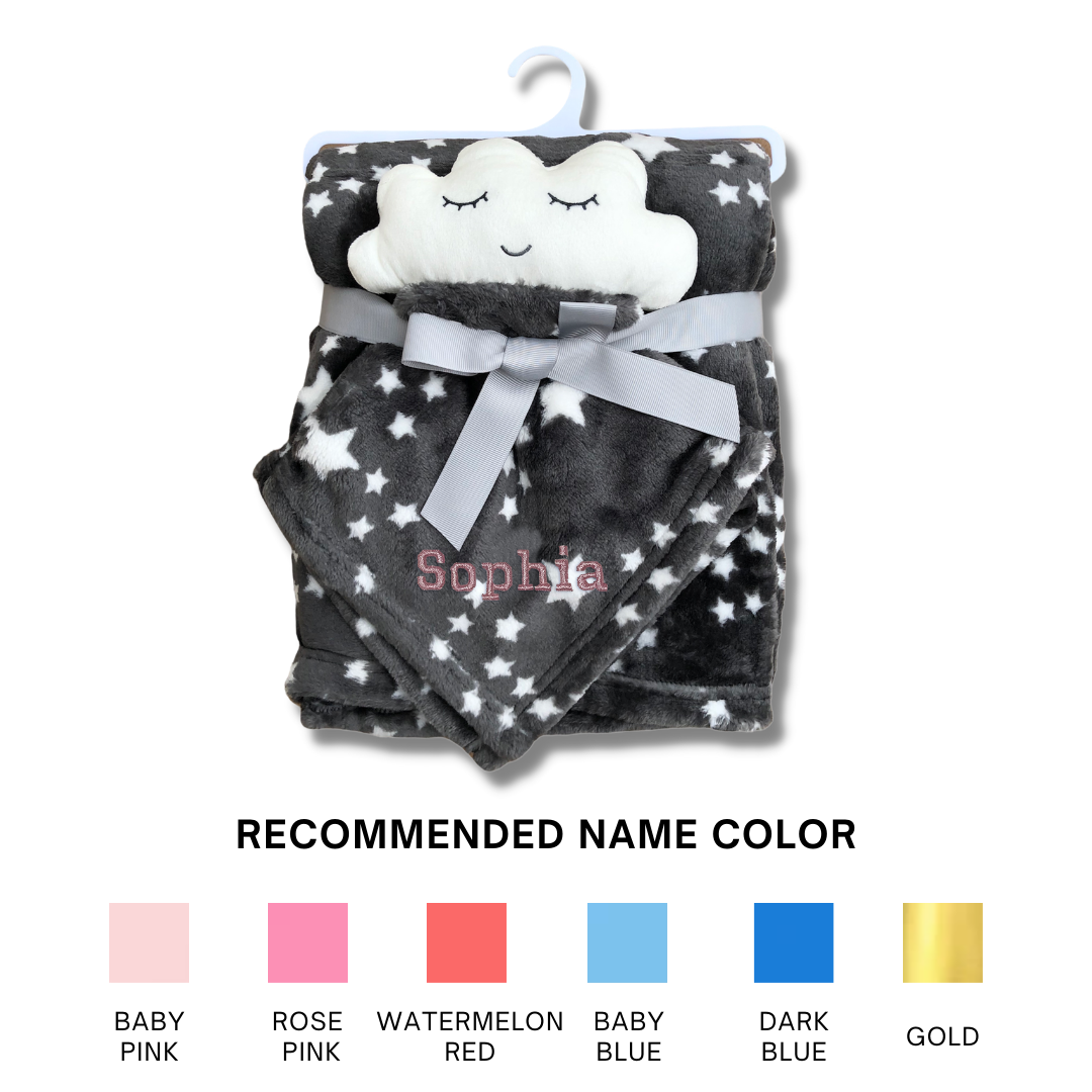 Personalised Customized Luvable Friends Plush Blanket With Sherpa Backing Night Sky 40409 - Little Kooma