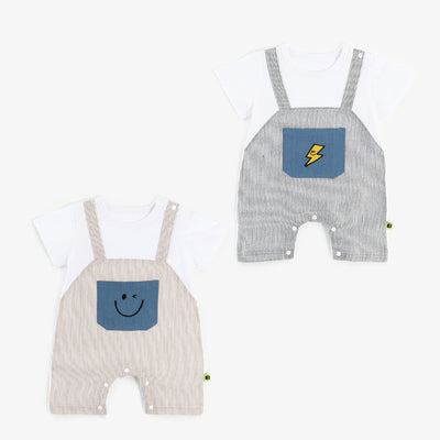 Baby Plaid Fake Two Piece Romper - 1006 - Little Kooma