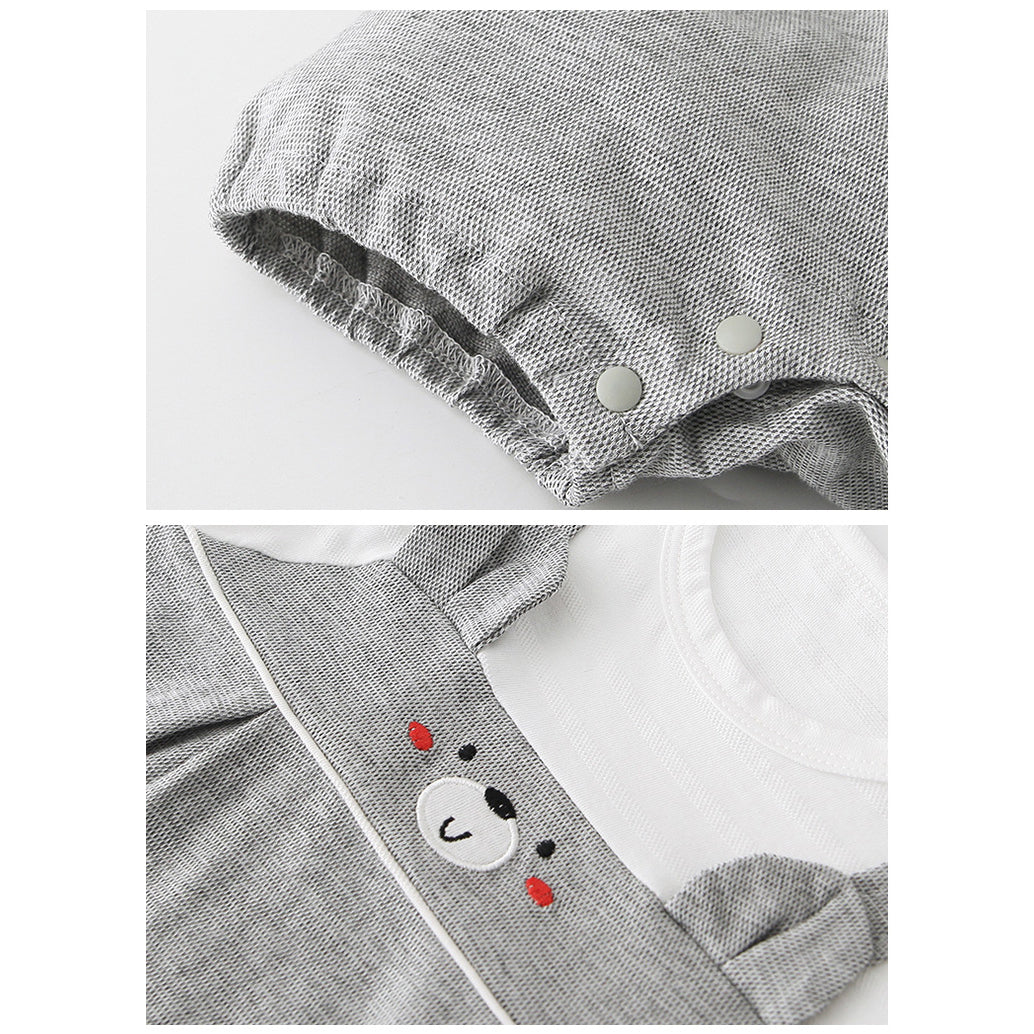 Baby Bear Fake Two Piece Romper w Suspenders - Little Kooma