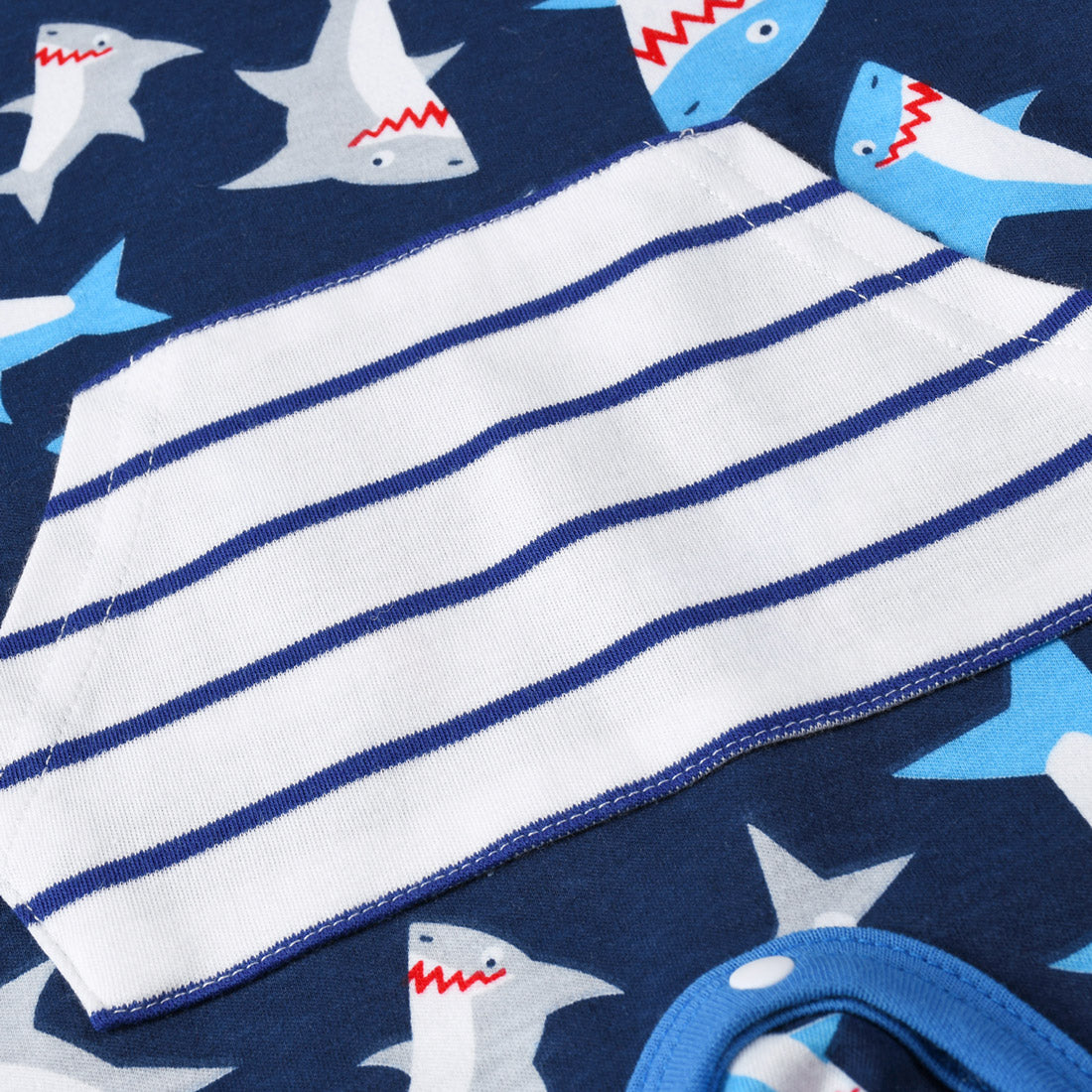 Baby Shark Prints Front Pocket All In One Jumpsuit - Little Kooma