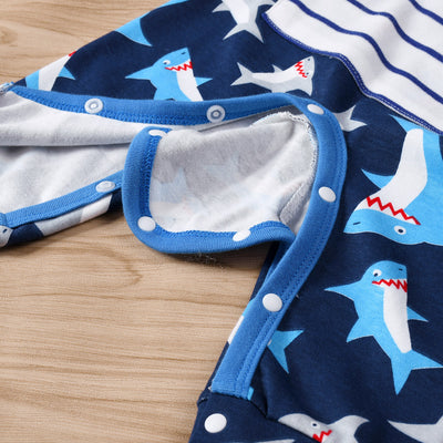 Baby Shark Prints Front Pocket All In One Jumpsuit - Little Kooma